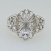 Sterling Silver Semi Mount Ring Setting Oval OV 18x13mm Vintage Style - Syzjewelry